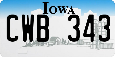 IA license plate CWB343