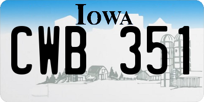 IA license plate CWB351