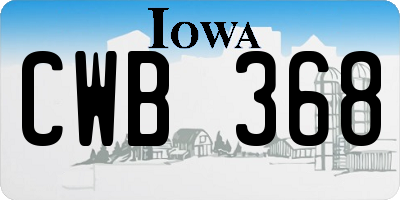 IA license plate CWB368