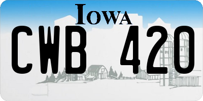 IA license plate CWB420