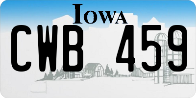 IA license plate CWB459