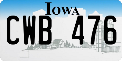 IA license plate CWB476