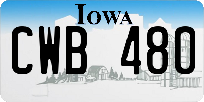 IA license plate CWB480