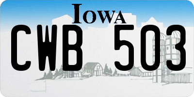 IA license plate CWB503