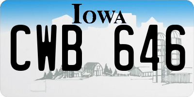 IA license plate CWB646