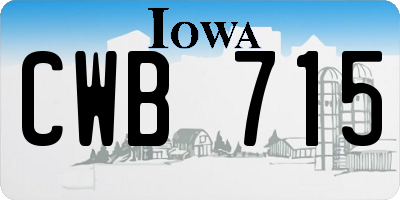 IA license plate CWB715