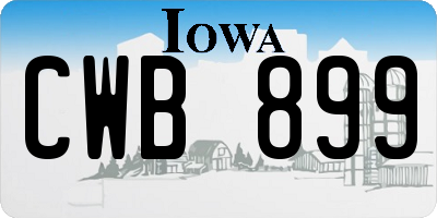 IA license plate CWB899