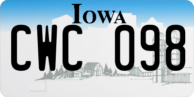 IA license plate CWC098