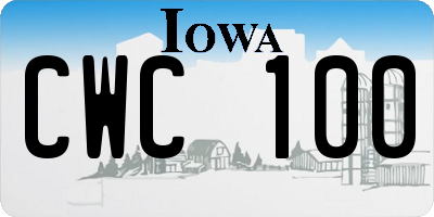 IA license plate CWC100