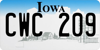 IA license plate CWC209