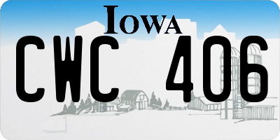IA license plate CWC406