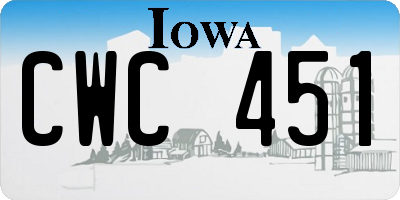 IA license plate CWC451