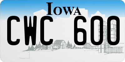 IA license plate CWC600