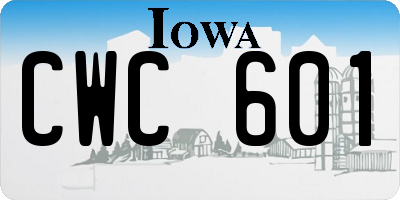 IA license plate CWC601