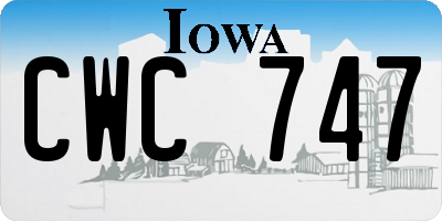 IA license plate CWC747