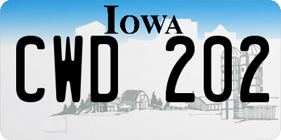 IA license plate CWD202