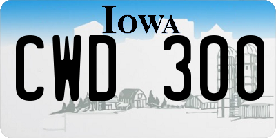 IA license plate CWD300