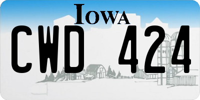 IA license plate CWD424