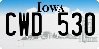 IA license plate CWD530