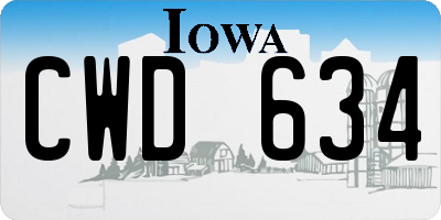 IA license plate CWD634
