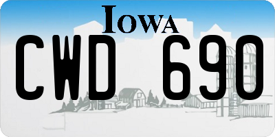 IA license plate CWD690
