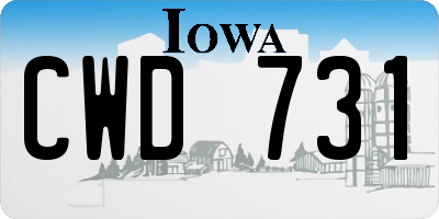 IA license plate CWD731