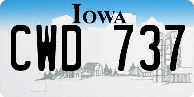 IA license plate CWD737