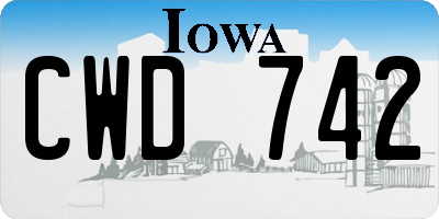 IA license plate CWD742