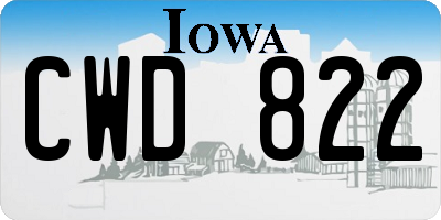 IA license plate CWD822