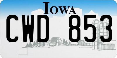 IA license plate CWD853