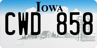 IA license plate CWD858