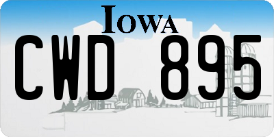 IA license plate CWD895