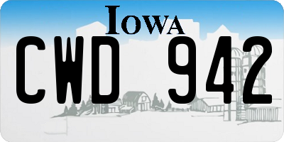 IA license plate CWD942