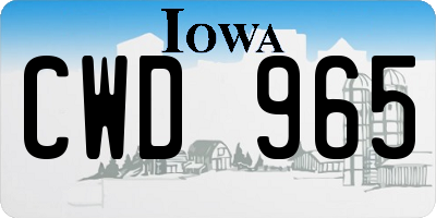 IA license plate CWD965