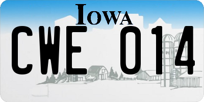 IA license plate CWE014