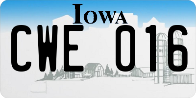 IA license plate CWE016