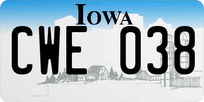 IA license plate CWE038