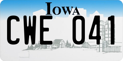 IA license plate CWE041