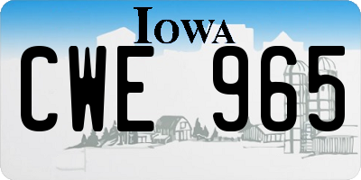 IA license plate CWE965