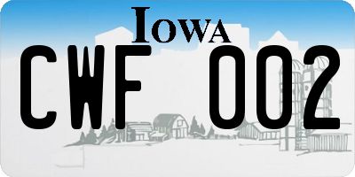 IA license plate CWF002
