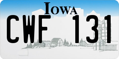 IA license plate CWF131