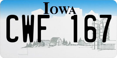 IA license plate CWF167