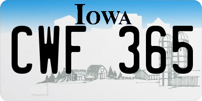 IA license plate CWF365