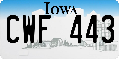 IA license plate CWF443
