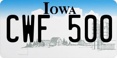 IA license plate CWF500