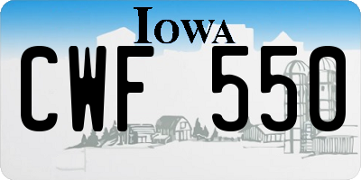 IA license plate CWF550