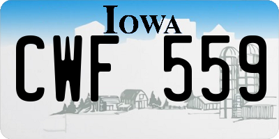 IA license plate CWF559