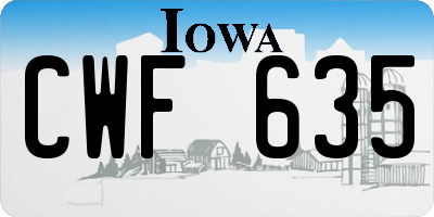 IA license plate CWF635