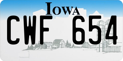 IA license plate CWF654