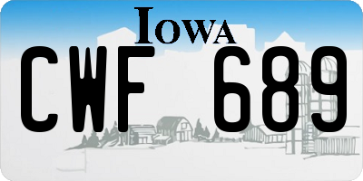 IA license plate CWF689